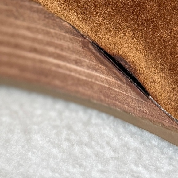 Franco Sarto Size 9M Suede Tan Cognac Wedge booties. - Picture 9 of 16